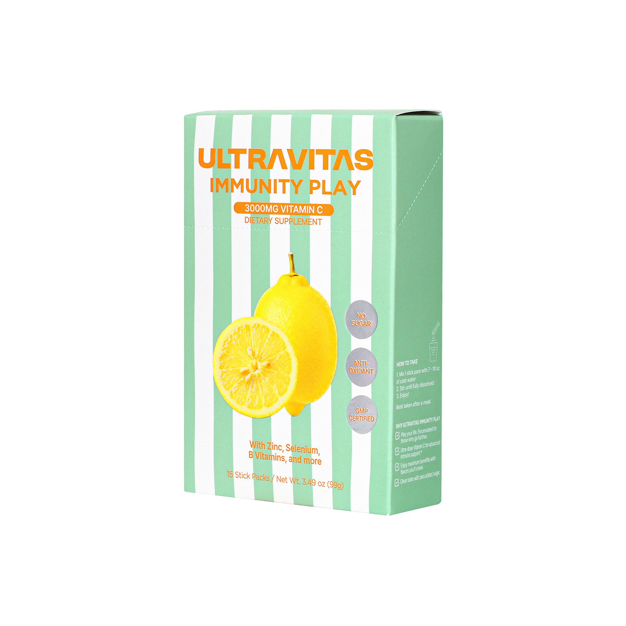 UltraVitas Immunity Play (Lemon) 15 Count box